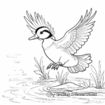 Vibrant Wood Duck in Action Coloring Pages 2