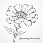 Vibrant Zinnia Flower Coloring Pages 1