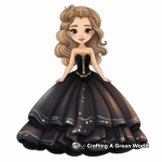 Victorian Style Ball Gown Dress Coloring Sheets 1
