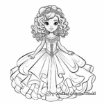 Victorian Style Ball Gown Dress Coloring Sheets 4