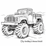 Vintage 4x4 Mud Truck Printable Coloring Pages 1