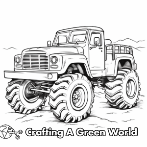 Mud Truck Coloring Pages - Free &amp; Printable!