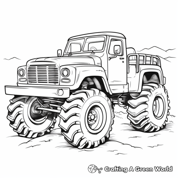 Mud Truck Coloring Pages - Free &amp; Printable!