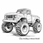 Vintage 4x4 Mud Truck Printable Coloring Pages 2