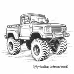 Vintage 4x4 Mud Truck Printable Coloring Pages 3