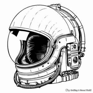 Vintage Apollo Astronaut Helmet Coloring Pages 1