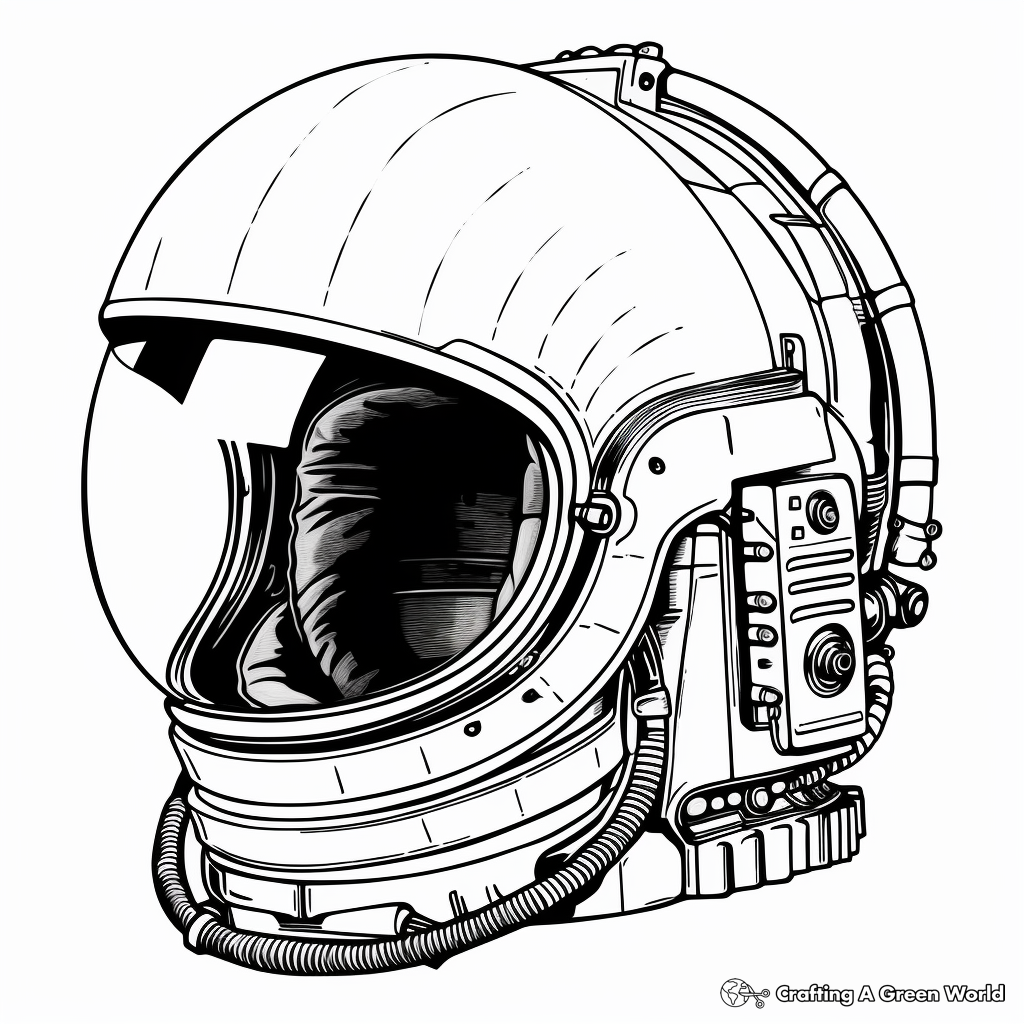 Vintage Apollo Astronaut Helmet Coloring Pages 1