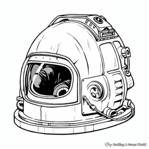 Vintage Apollo Astronaut Helmet Coloring Pages 3
