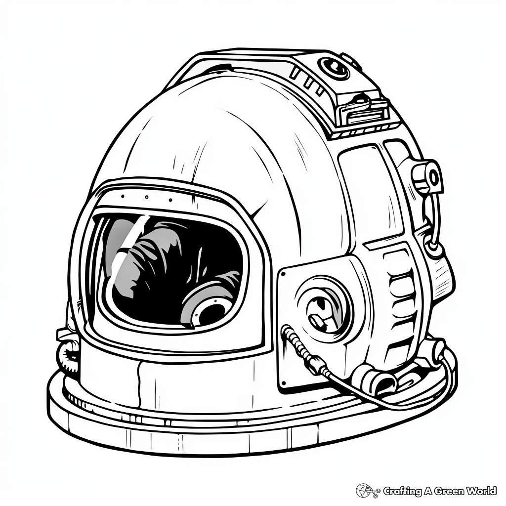Vintage Apollo Astronaut Helmet Coloring Pages 3