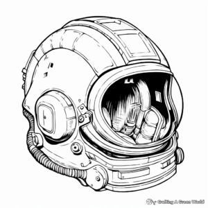 Vintage Apollo Astronaut Helmet Coloring Pages 4