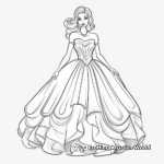 Vintage Ball Gown Dress Coloring Pages for Adults 2
