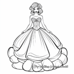 Vintage Ball Gown Dress Coloring Pages for Adults 3