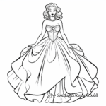 Vintage Ball Gown Dress Coloring Pages for Adults 4