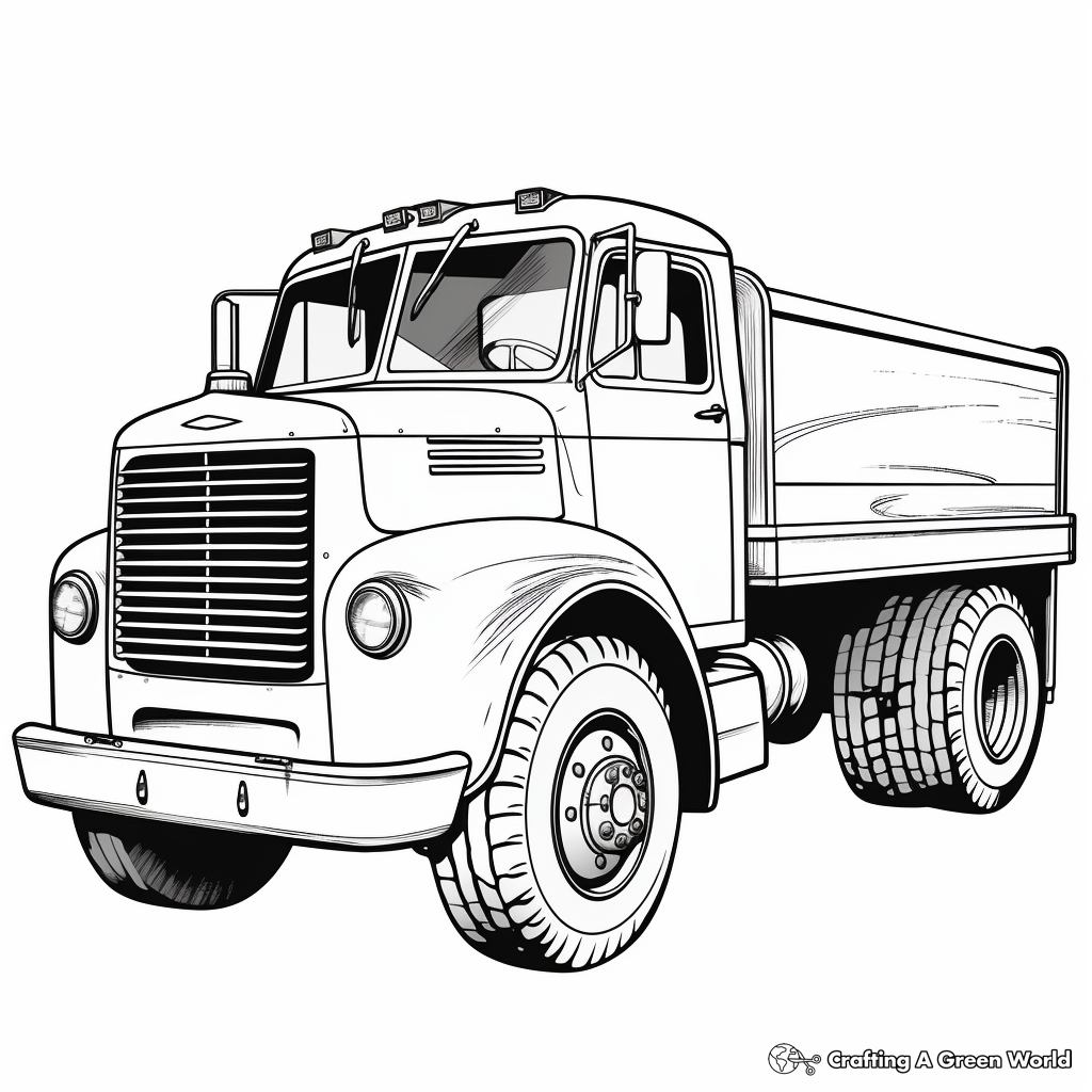 Vintage Garbage Truck Coloring Pages 3