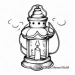 Vintage Lantern with Candle Coloring Pages 4