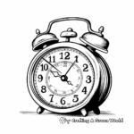 Vintage Pendulum Alarm Clock Coloring Pages 2