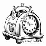 Vintage Pendulum Alarm Clock Coloring Pages 3