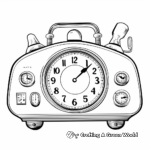 Vintage Pendulum Alarm Clock Coloring Pages 4