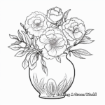 Vintage Peony in Vase Coloring Pages 3