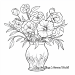 Vintage Peony in Vase Coloring Pages 4