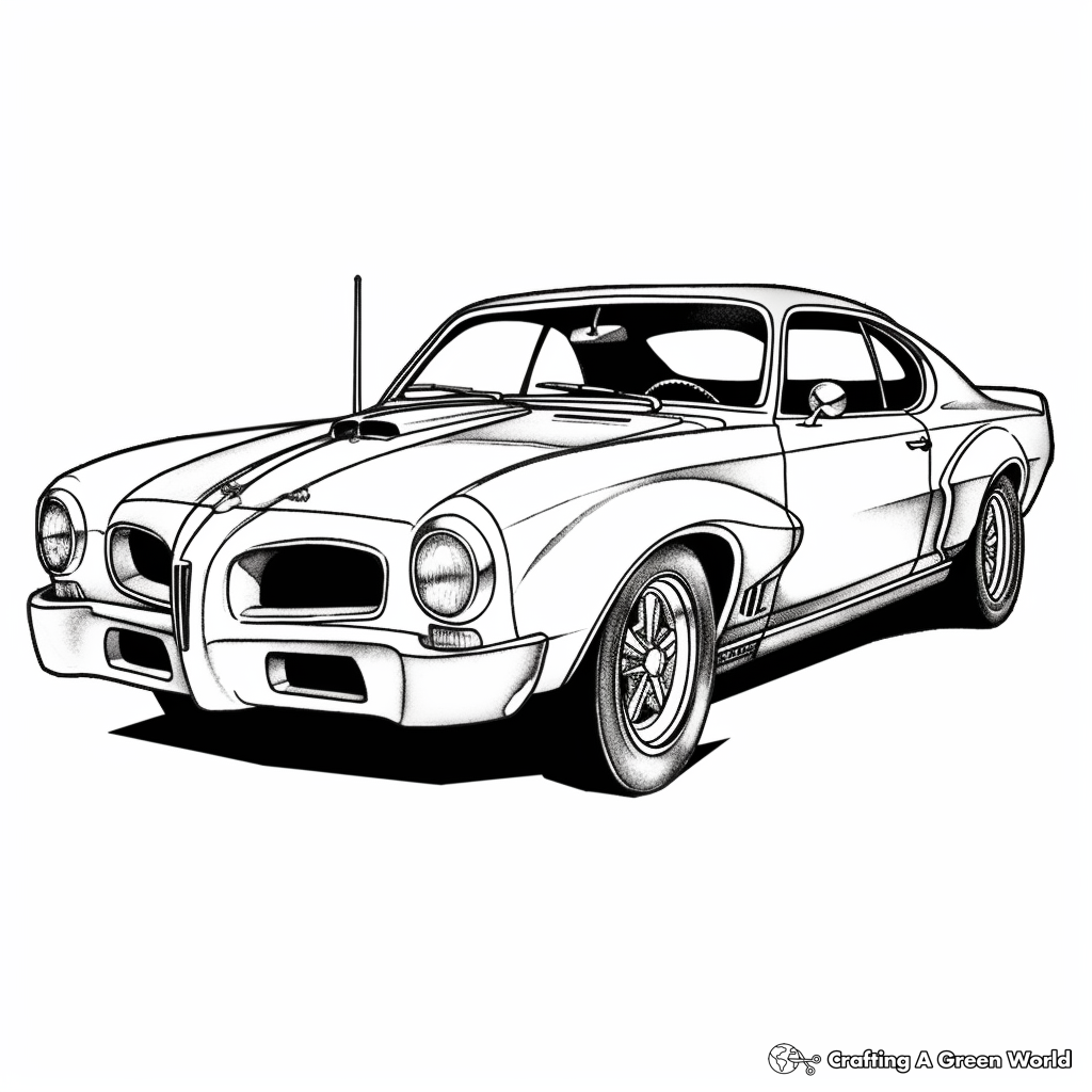 Vintage Pontiac GTO Muscle Car Coloring Pages 1
