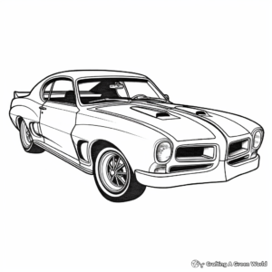 Vintage Pontiac GTO Muscle Car Coloring Pages 2