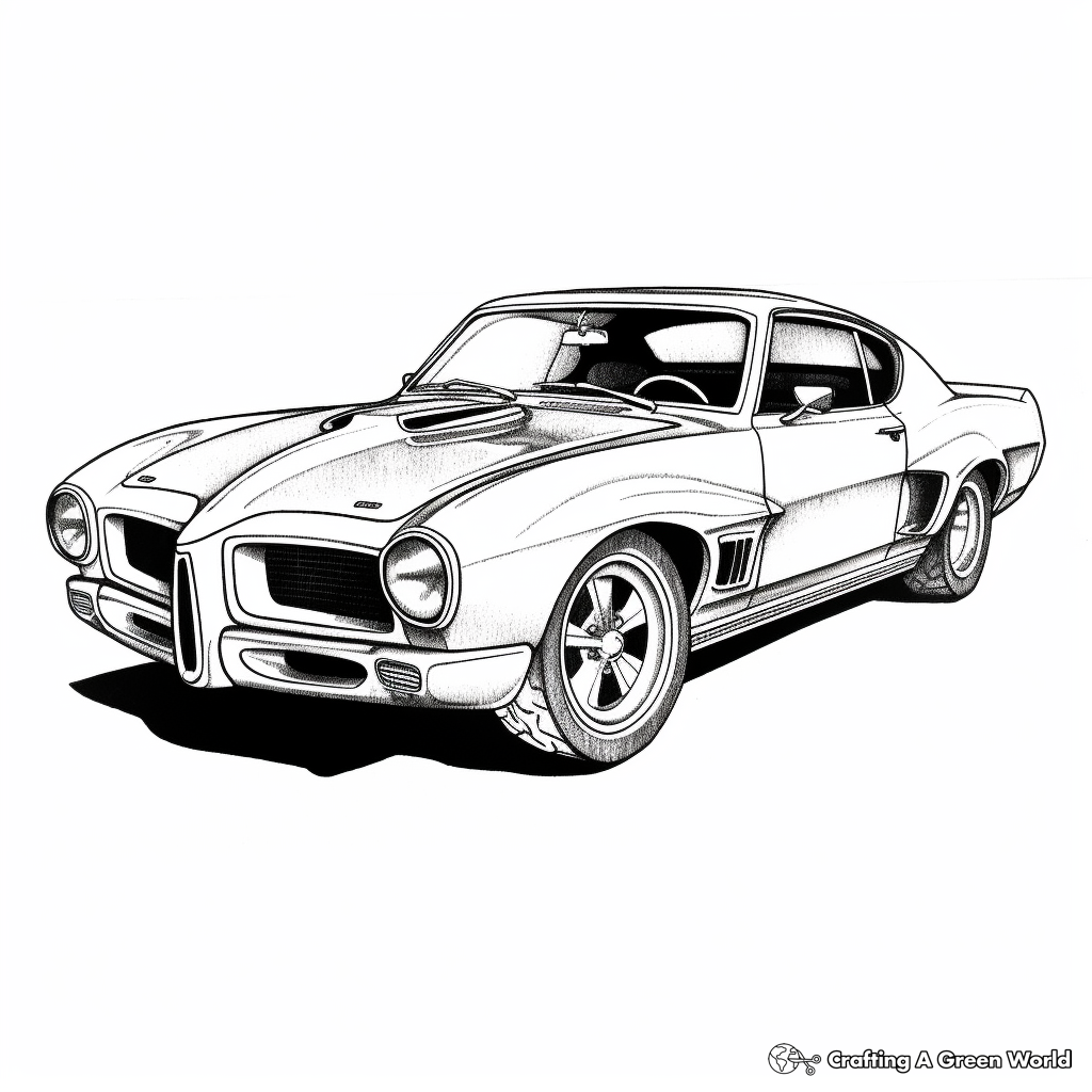 Vintage Pontiac GTO Muscle Car Coloring Pages 3