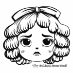 Vintage Sad Rag Doll Face Coloring Pages 1