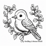 Vintage Style Love Bird Coloring Pages 3