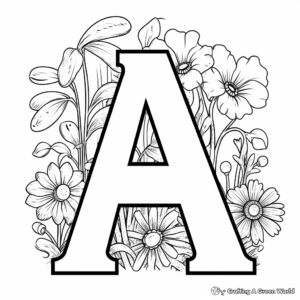 Vintage-Style Lowercase A Coloring Pages, 3