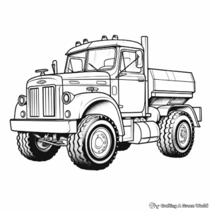 Vintage Style Snow Plow Truck Coloring Pages 2