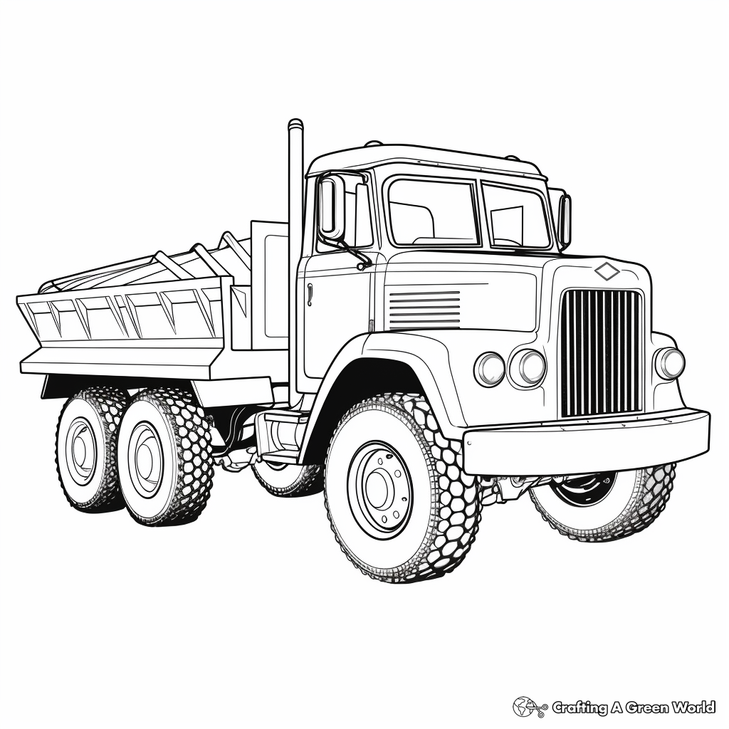 Vintage Style Snow Plow Truck Coloring Pages 3