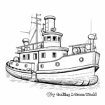 Vintage Tugboat Coloring Pages for Adults 3