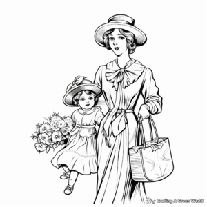 Vintage Victorian Fashion Coloring Pages 2