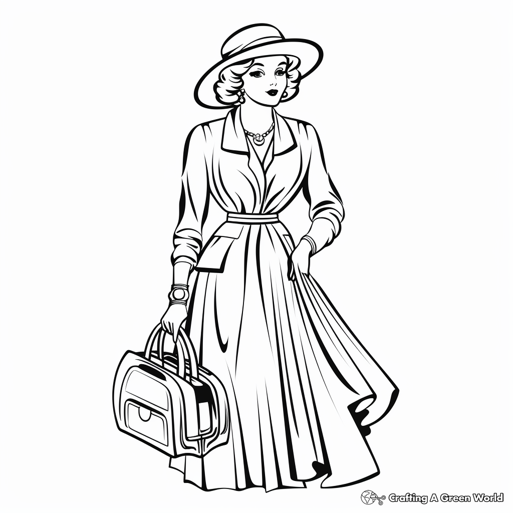 Vintage Victorian Fashion Coloring Pages 4