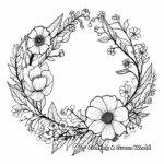 Vintage Wildflower Wreath Coloring Pages 1