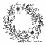 Vintage Wildflower Wreath Coloring Pages 2