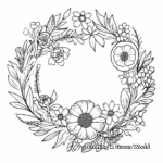Vintage Wildflower Wreath Coloring Pages 4
