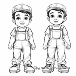 Vintage Worker Overalls Coloring Pages 2