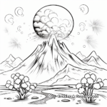 Volcano Eruption Fireball Coloring Pages 1