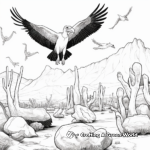 Vultures in the Wild: Desert-Scene Coloring Pages 1