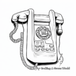 Wall-Mounted Telephone Coloring Pages for Seniors 2