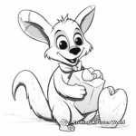 Wallaby Valentine’s Day Coloring Pages 1