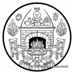 Warm Fireplace Winter Mandala Coloring Pages 1
