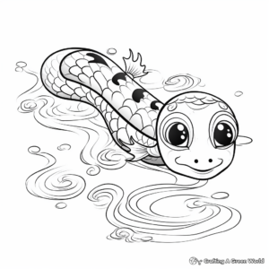 Water Snake in Chinese New Year 2023 Coloring Sheets 4
