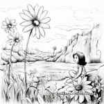 Watercolor-Inspired Daisy Coloring Pages 2