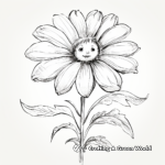 Watercolor-Inspired Daisy Coloring Pages 3