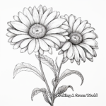 Watercolor-Inspired Daisy Coloring Pages 4