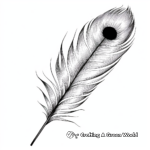 Watercolor Style Peacock Feather Coloring Pages 3