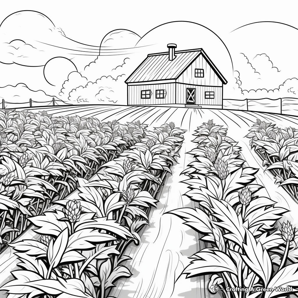 Weed Farm: Field-Scene Coloring Pages 3